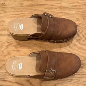 Dr. Scholl's Brown Buckle Mules